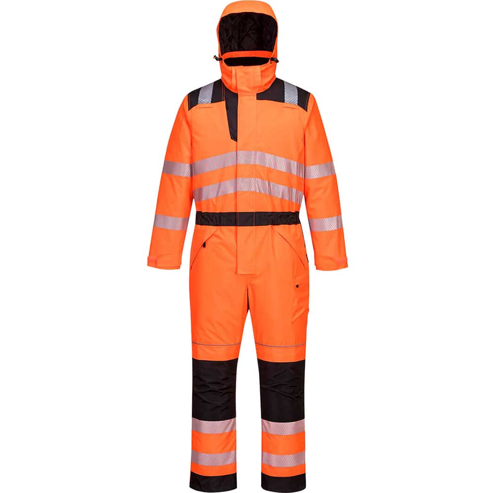 Image of Oxford Weave 300D Class 3 PW3 Hi Vis Winter Coverall Orange / Black M 31"