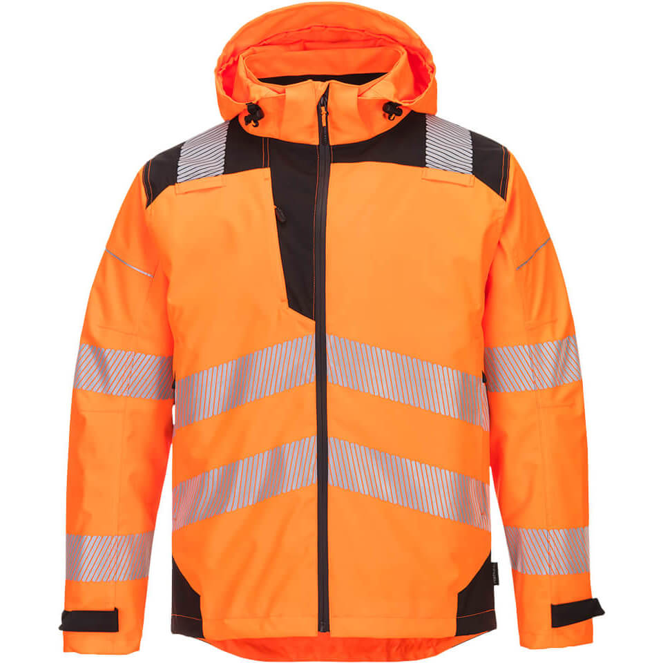 Image of Portwest PW36 Extreme Rain Jacket Orange / Black XL