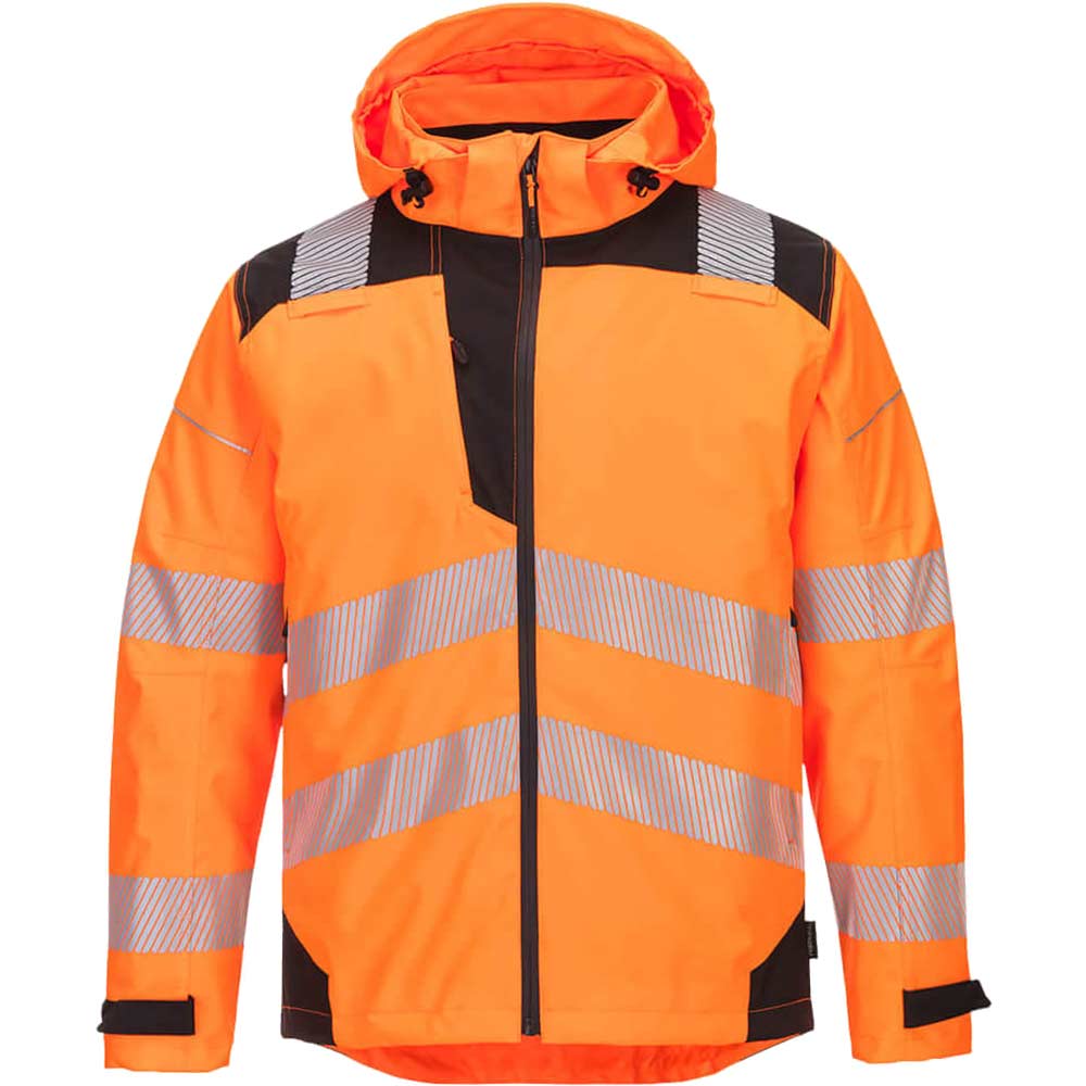 Image of Portwest PW36 Extreme Rain Jacket Orange / Black 2XL