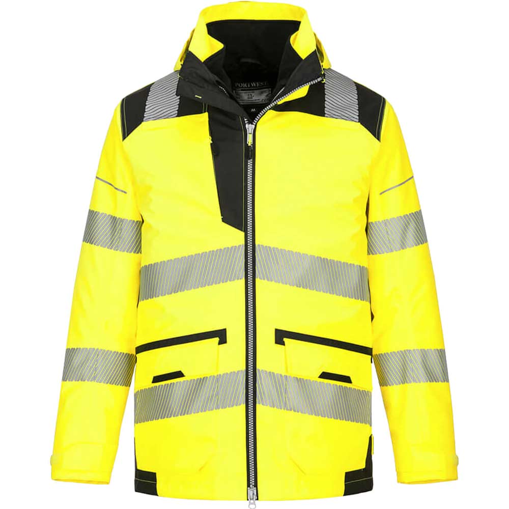 Image of Oxford Weave 300D Class 3 PW3 Hi Vis 5 in 1 Jacket Yellow / Black M