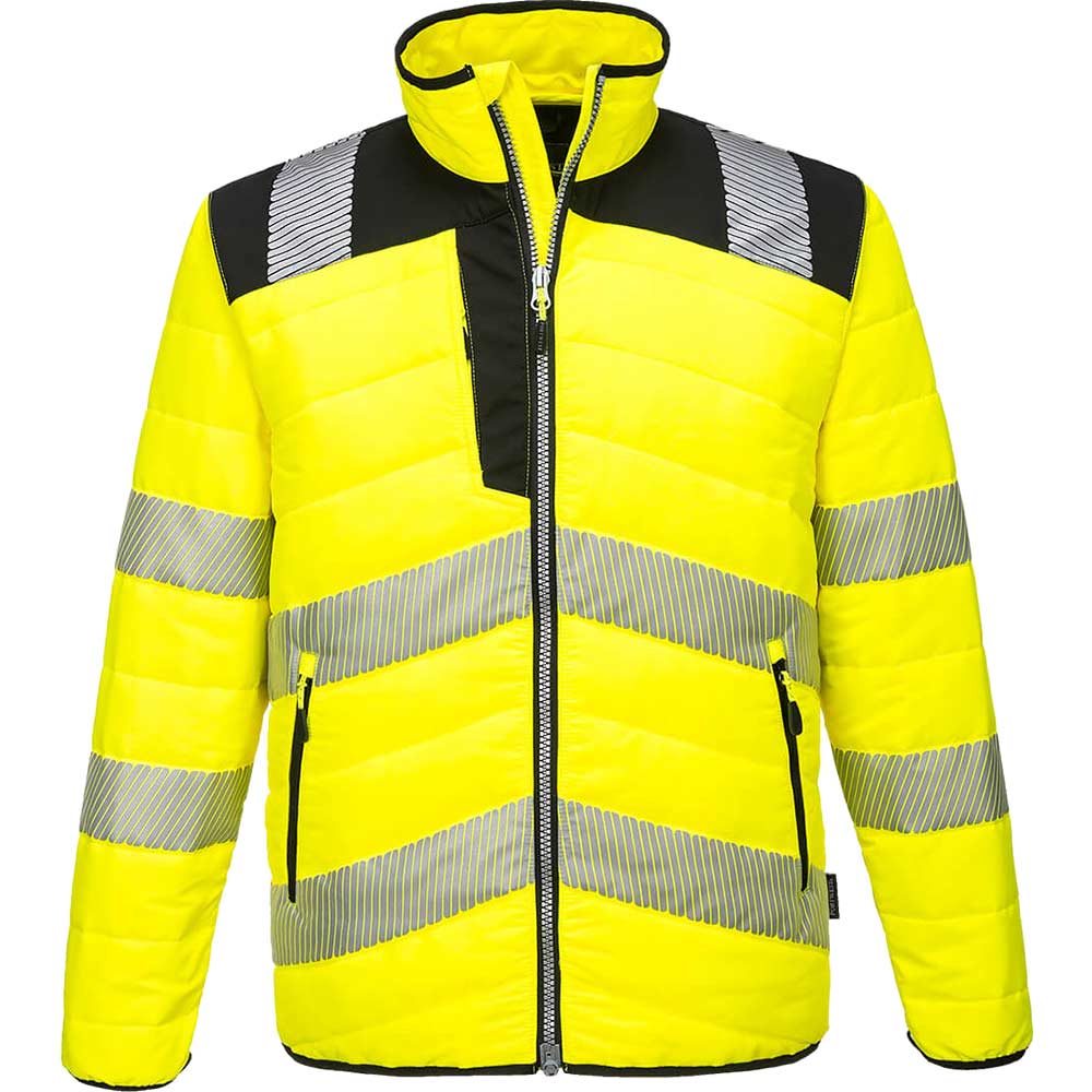 Portwest PW3 Mens Hi Vis Baffle Jacket Yellow / Black 4XL