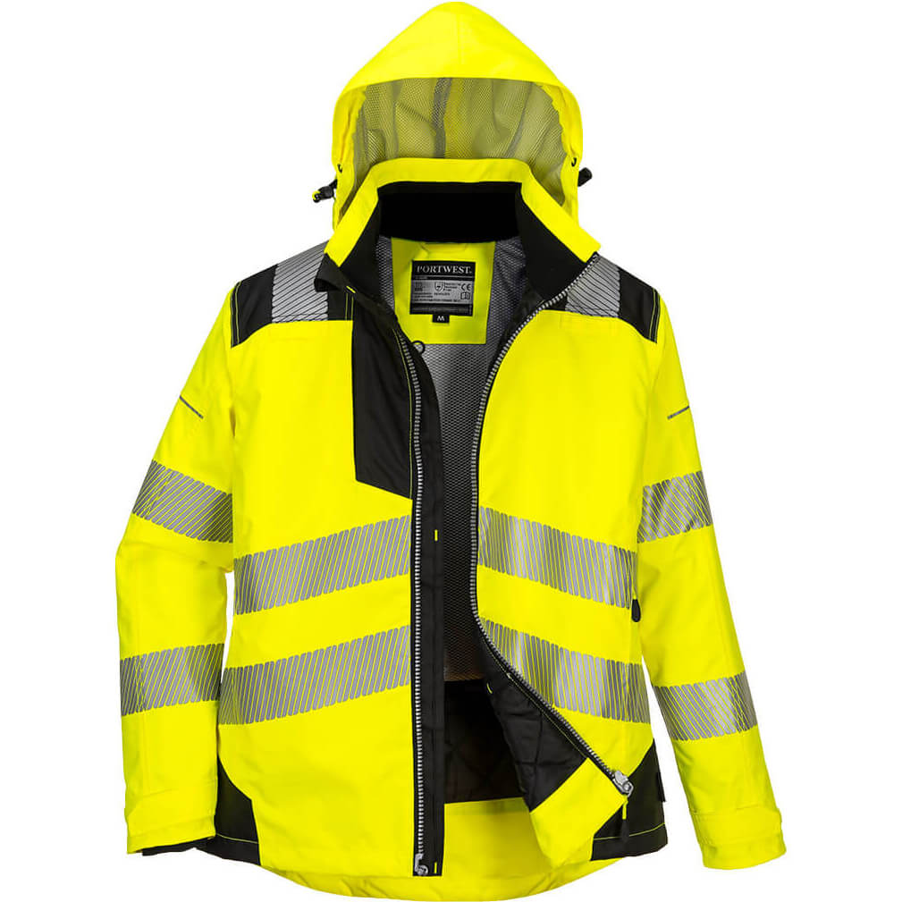 Image of Oxford Weave 300D PW3 Womens Class 2 Hi Vis Jacket Yellow / Black S