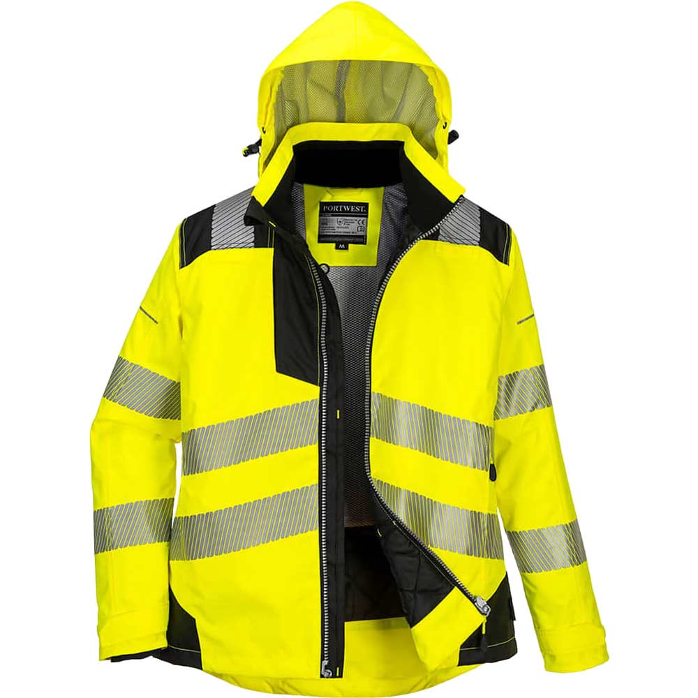 Image of Oxford Weave 300D PW3 Womens Class 2 Hi Vis Jacket Yellow / Black 3XL