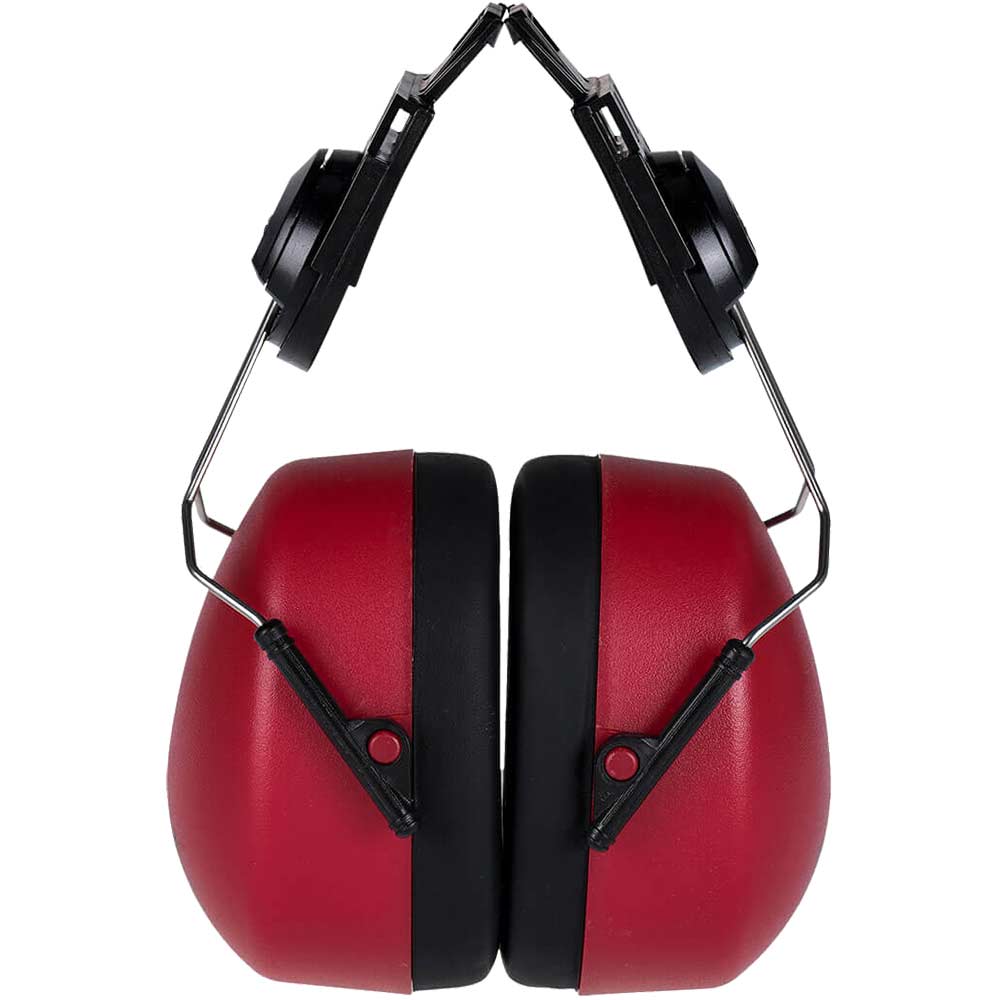 Portwest Clip On Ear Defenders for Expertbase Helmets Red
