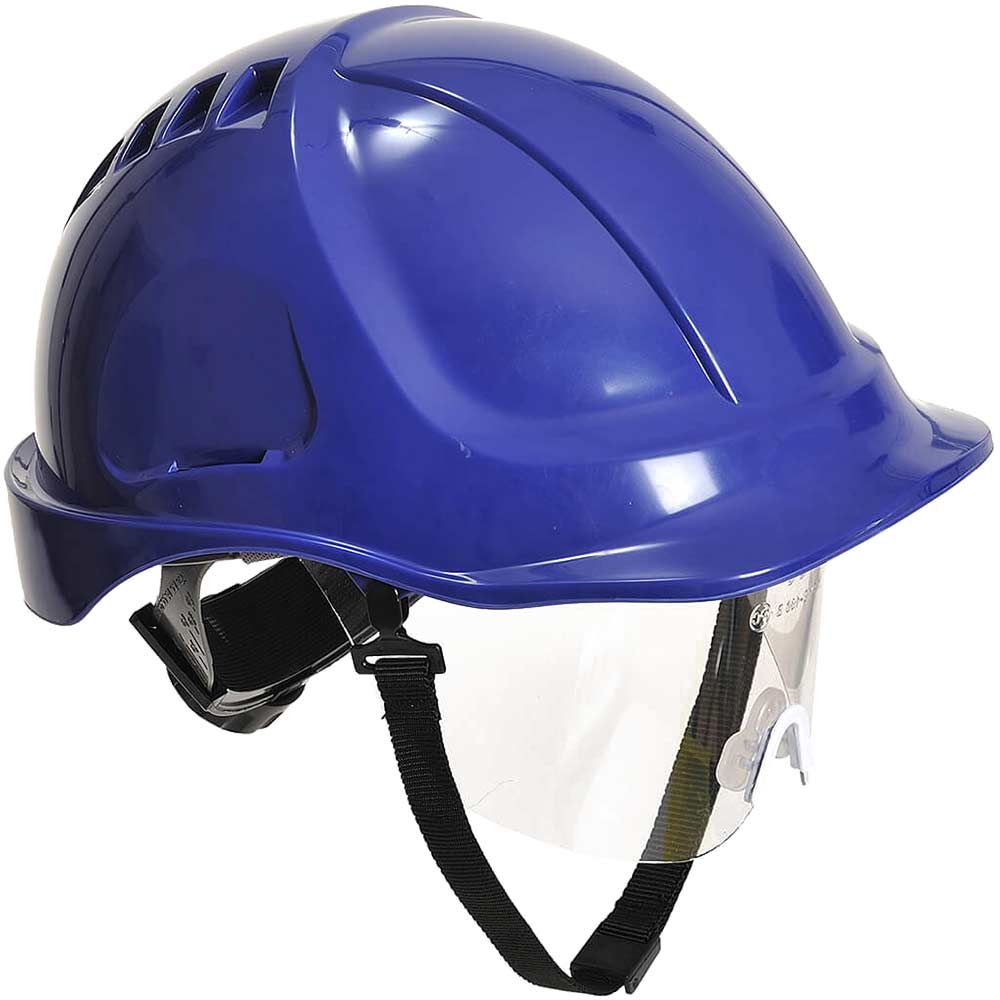 Portwest Endurance Plus Safety Helmet and Visor Royal Blue