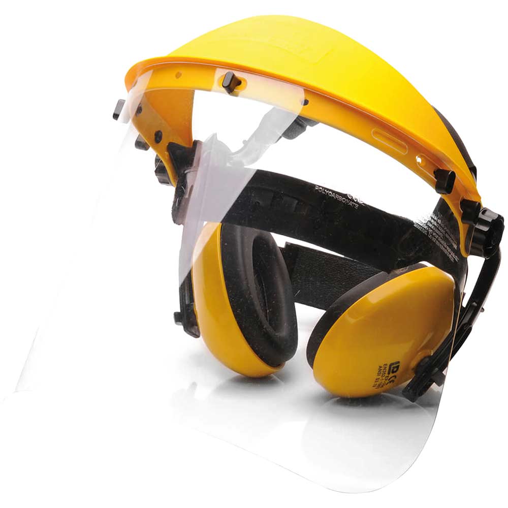 Portwest Face Shield and Ear Defenders Kit Yellow