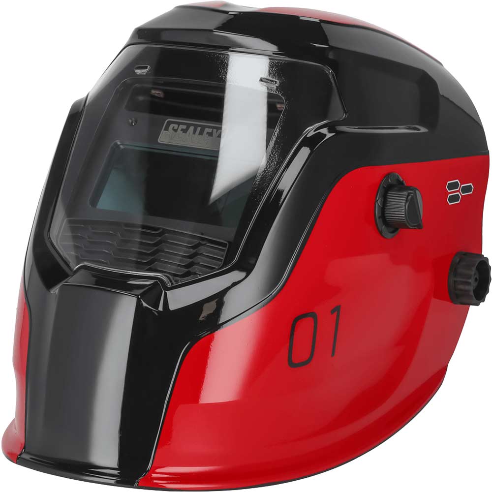 Image of Sealey Auto Darkening Welding Helmet Red