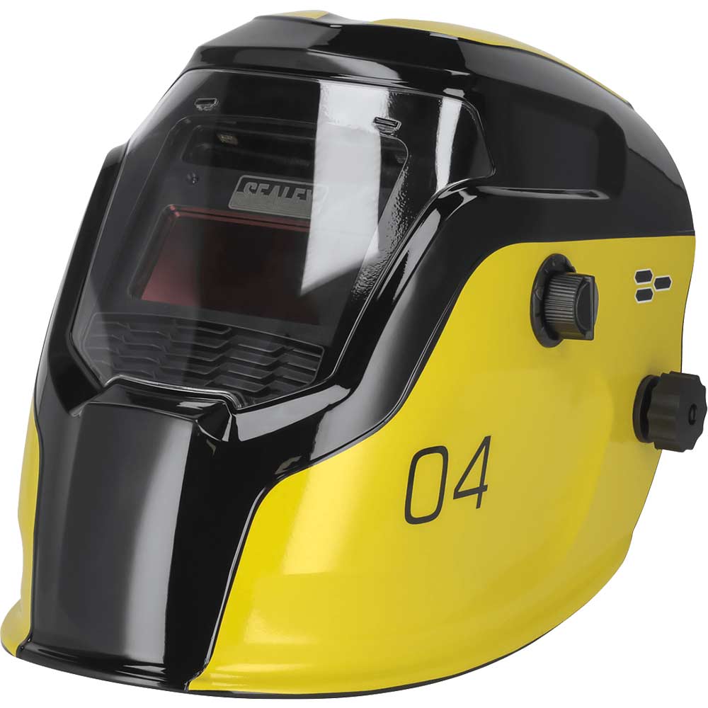 Sealey Auto Darkening Welding Helmet Yellow in UK Specification
