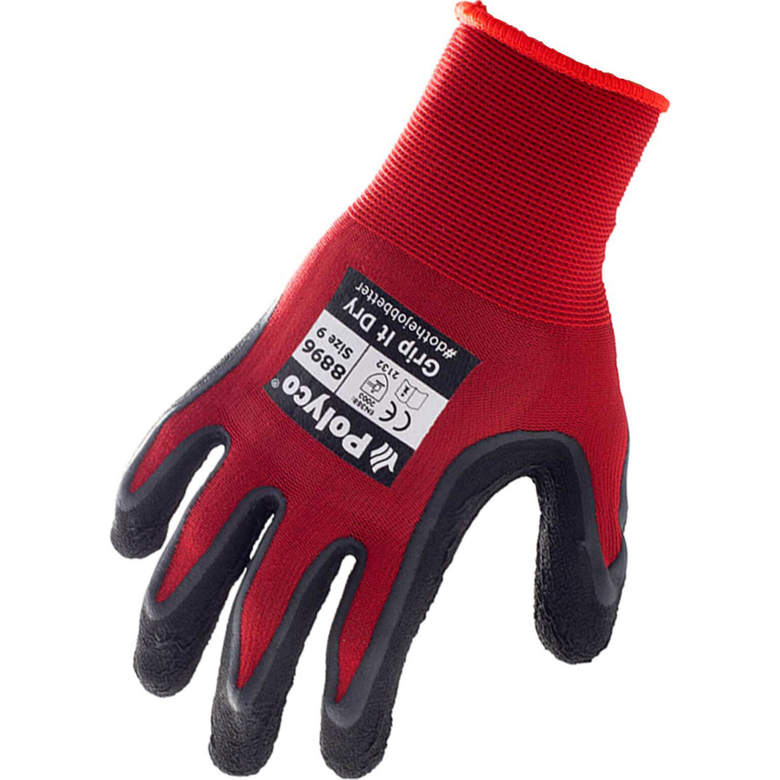 Image of Polyco Sponge Latex Grip It Dry Gloves L