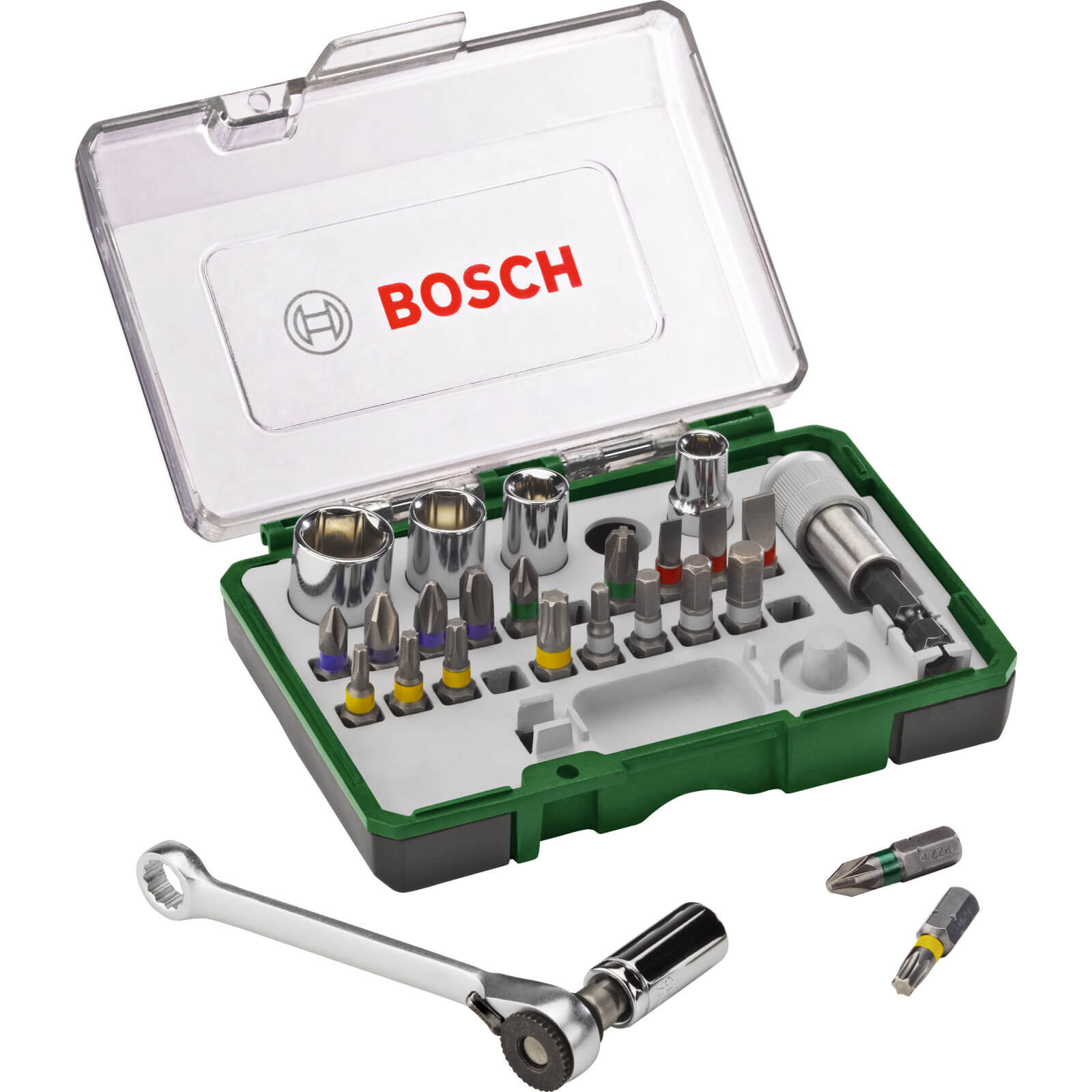 Image of Bosch 27 Piece Ratchet Screwdriver Bit and Socket Set