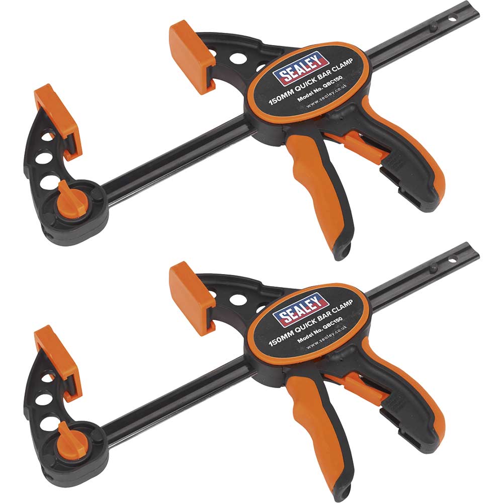 Sealey Quick Bar Clamp Pack of 2 150mm 93mm