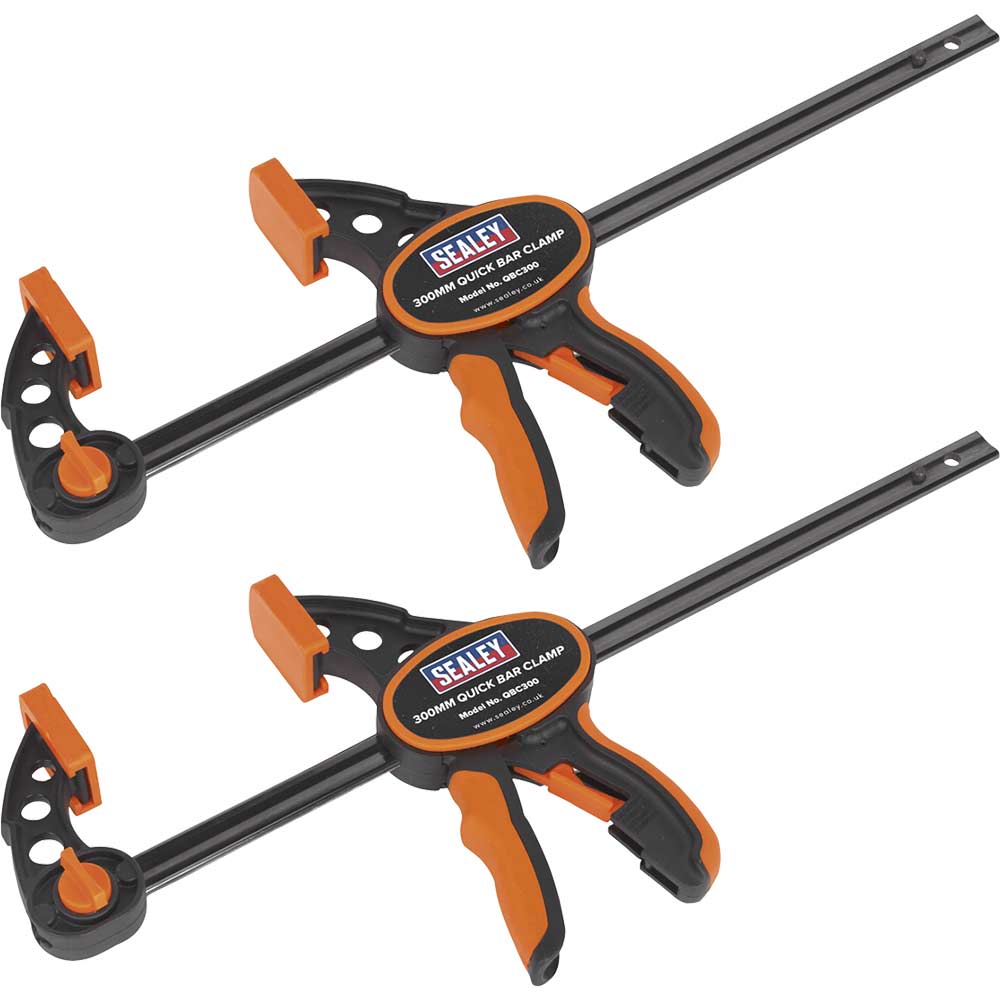 Sealey Quick Bar Clamp Pack of 2 300mm 93mm