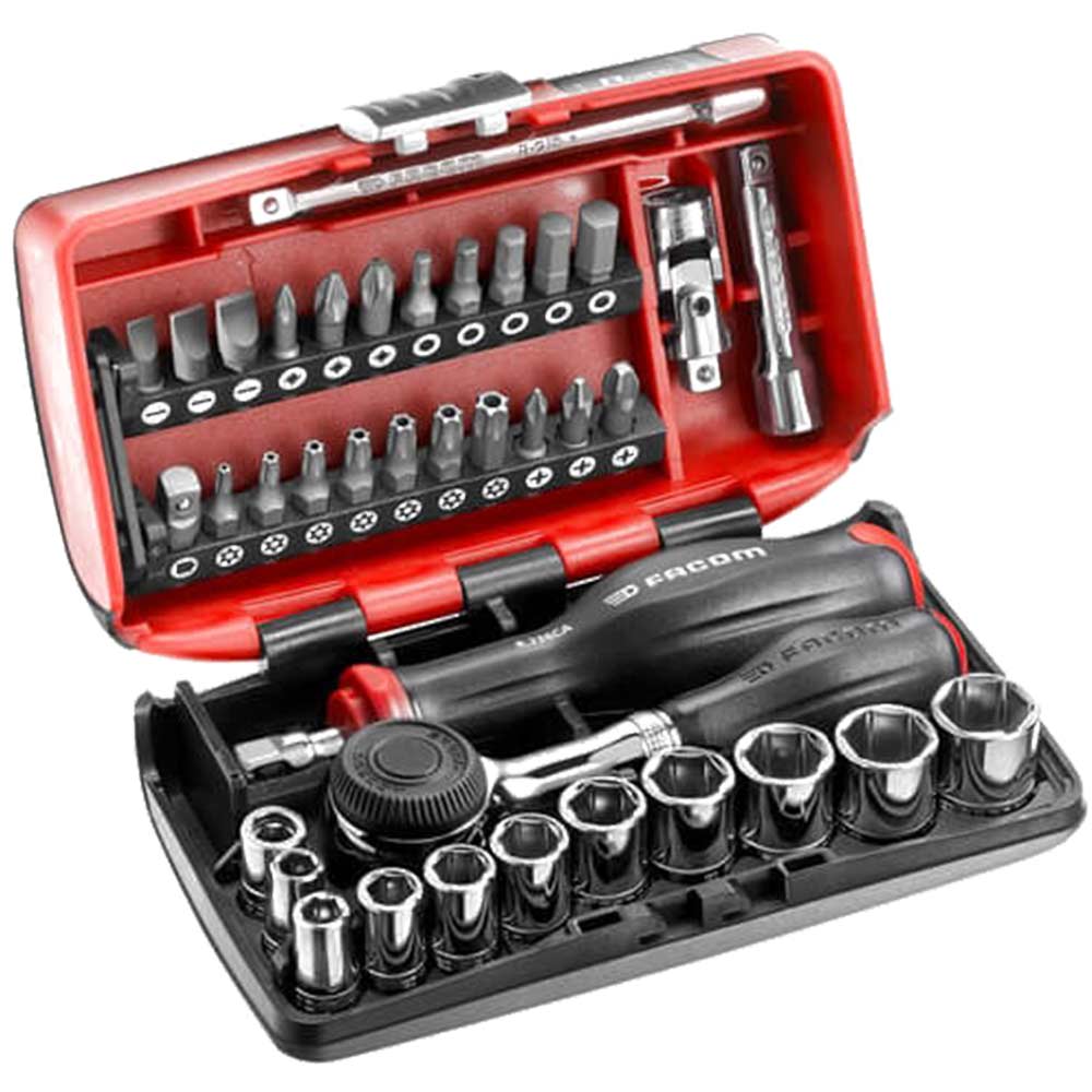 Facom 38 Piece 1/4" Drive NANO Socket and Bit Set Imperial 1/4