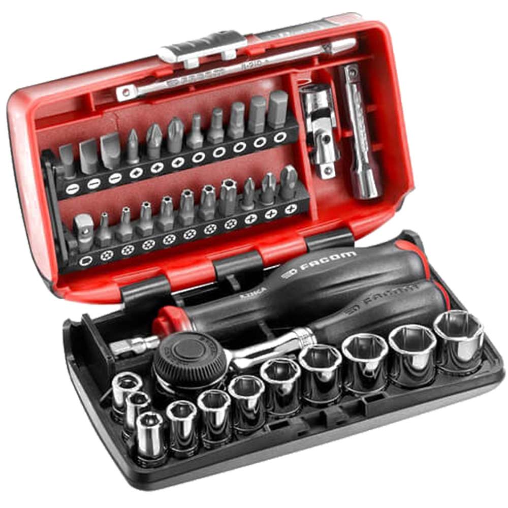 Image of Facom 38 Piece 1/4" Drive NANO Socket and Bit Set 1/4"