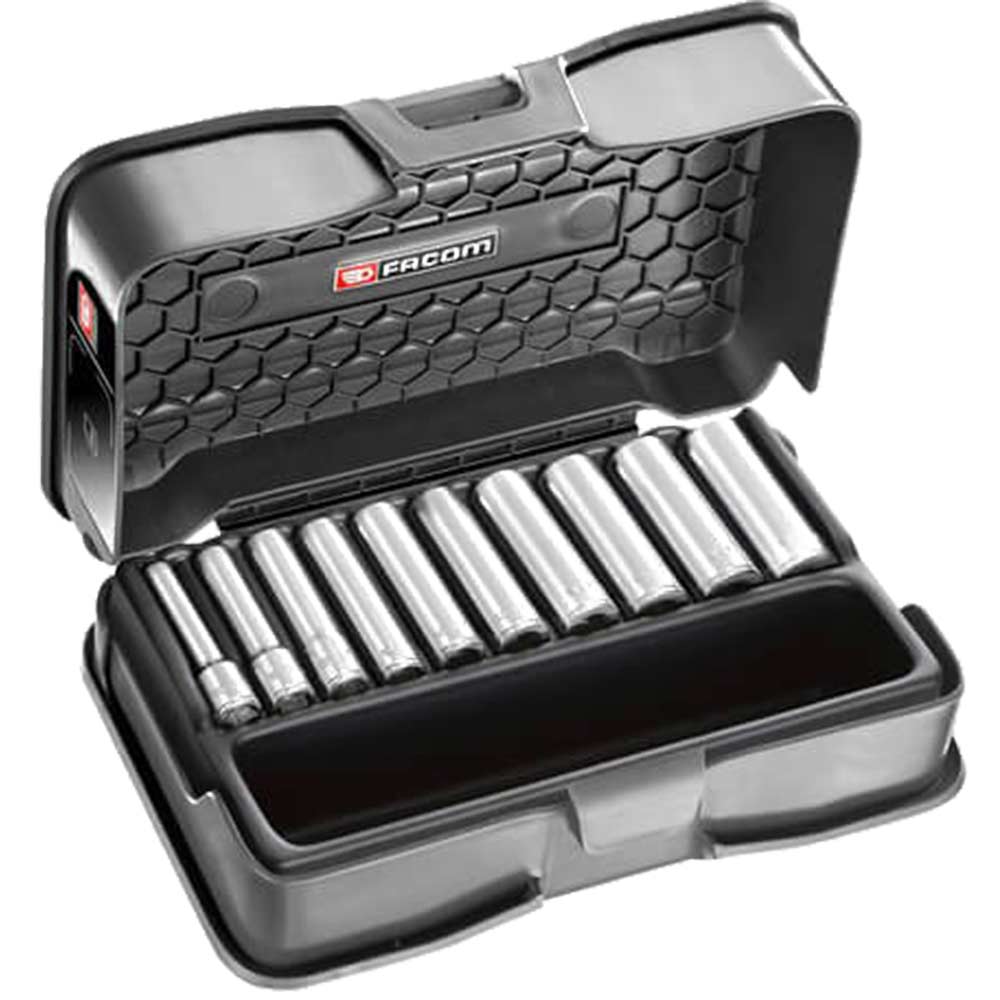 Facom R.405 1/4" Drive 10 Piece Metric 6 Point Deep Socket Set 1/4