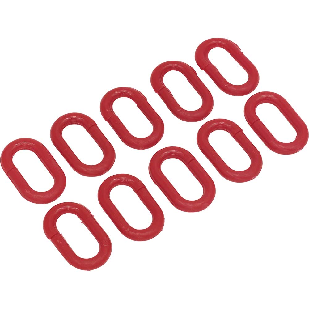 Image of Sealey 10 Piece Red Plastic Chain Connector Set