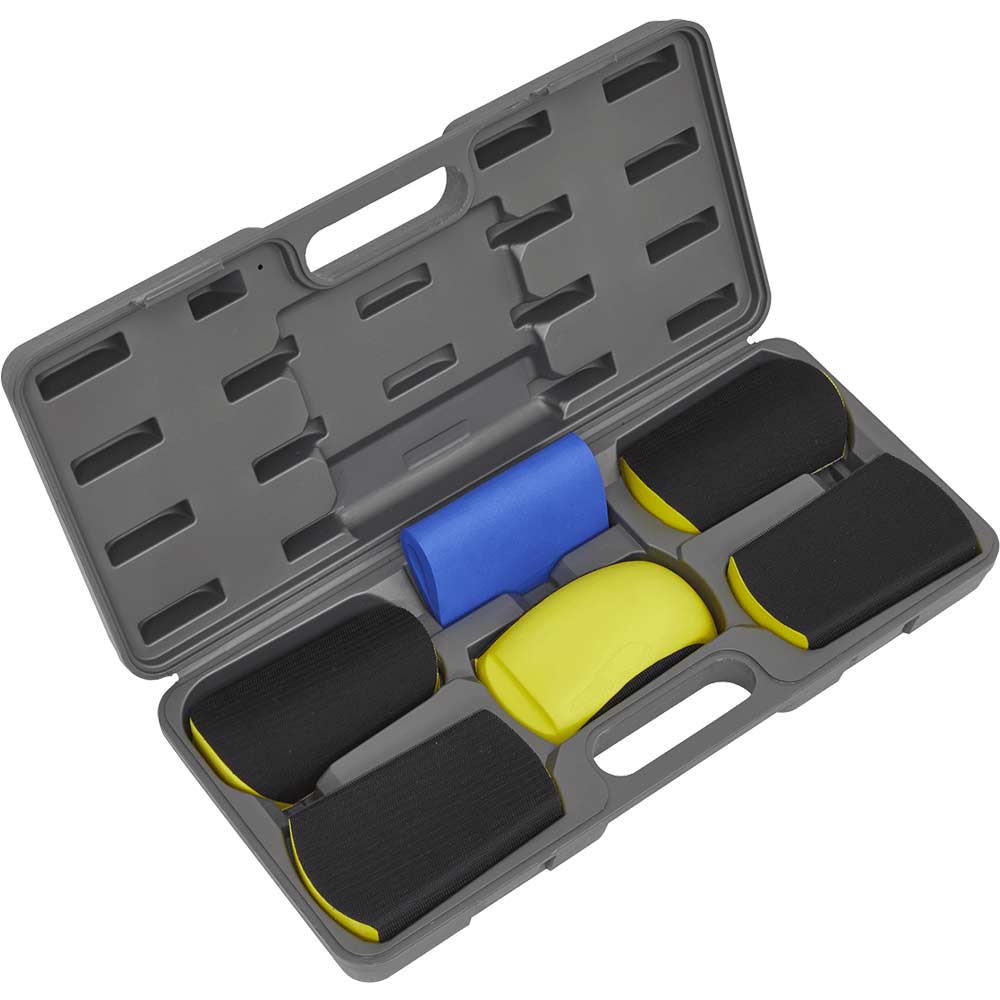 Sealey 6 Piece Hook and Loop Hand Sanding Block Kit