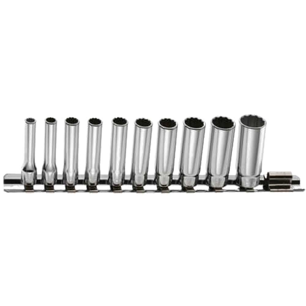 Facom REL.40U 10 Piece 1/4" Drive Deep Bi Hexagon Socket Set on Rail