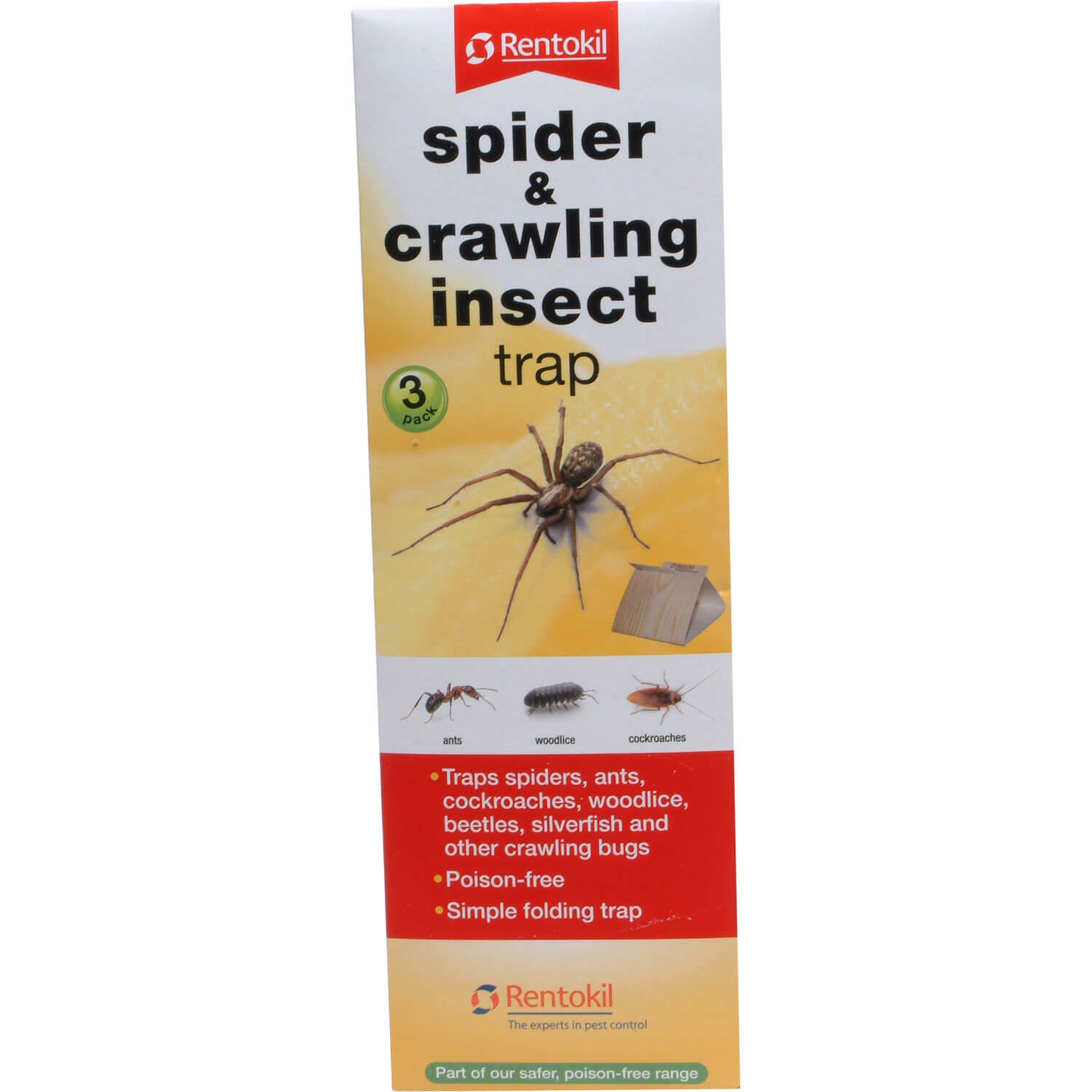 Image of Rentokil Spider and Crawling Insect Trap Pack of 3