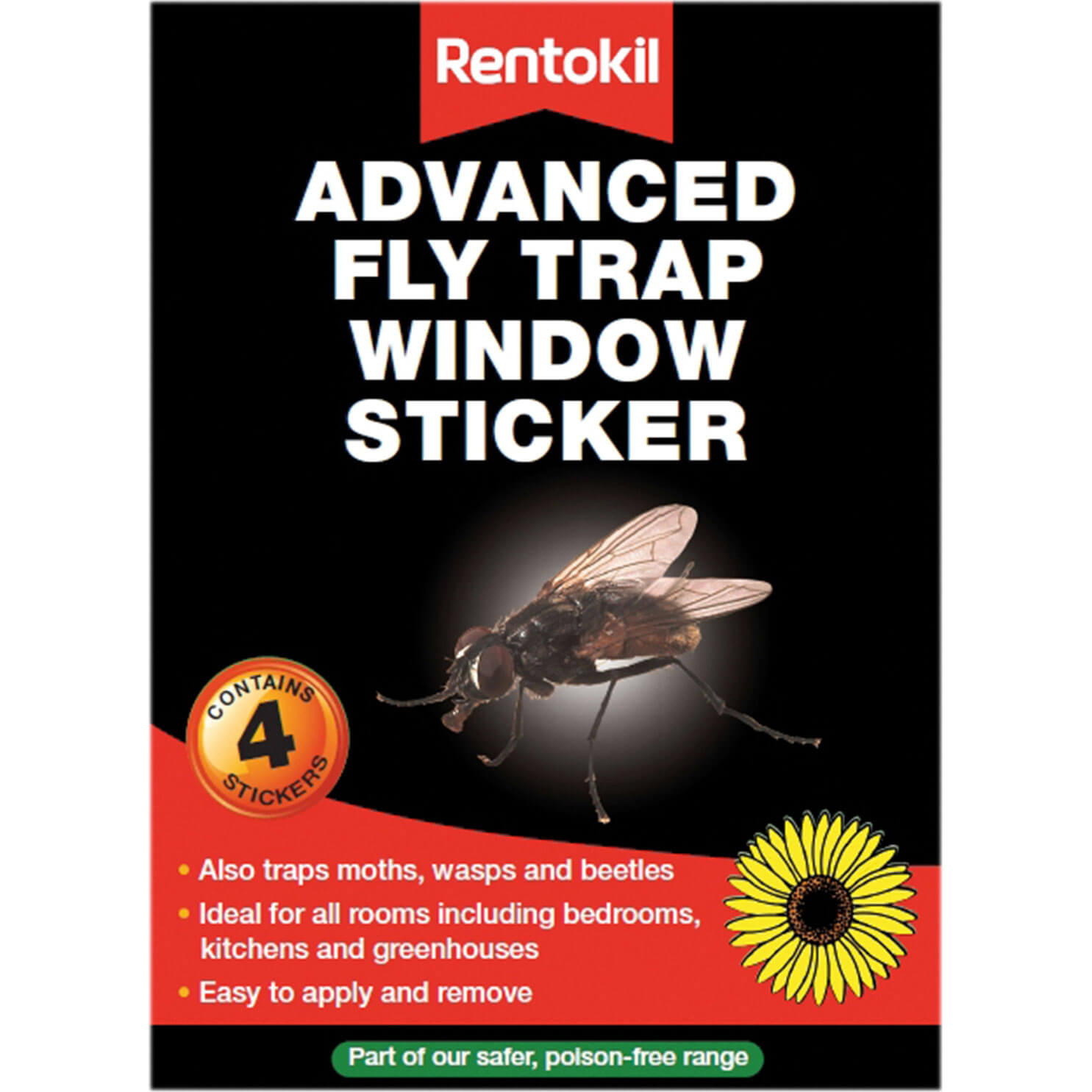 Image of Rentokil Advanced Window Fly Traps Pack of 4