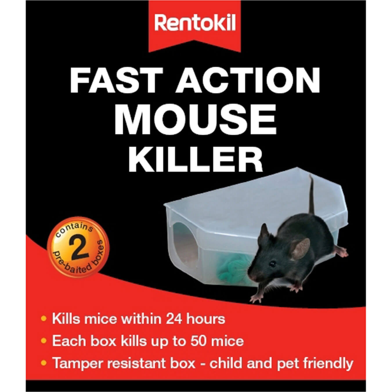 Image of Rentokil Fast Action Mouse Killer Pack of 2