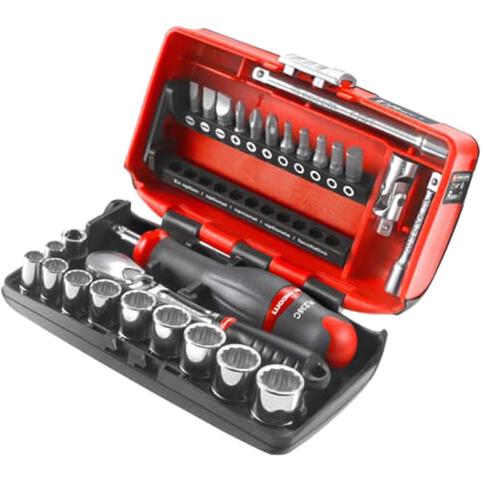 Image of Facom 27 Piece 1/4" Drive Bi Hexagon NANO Socket and Bit Set Metric 1/4"