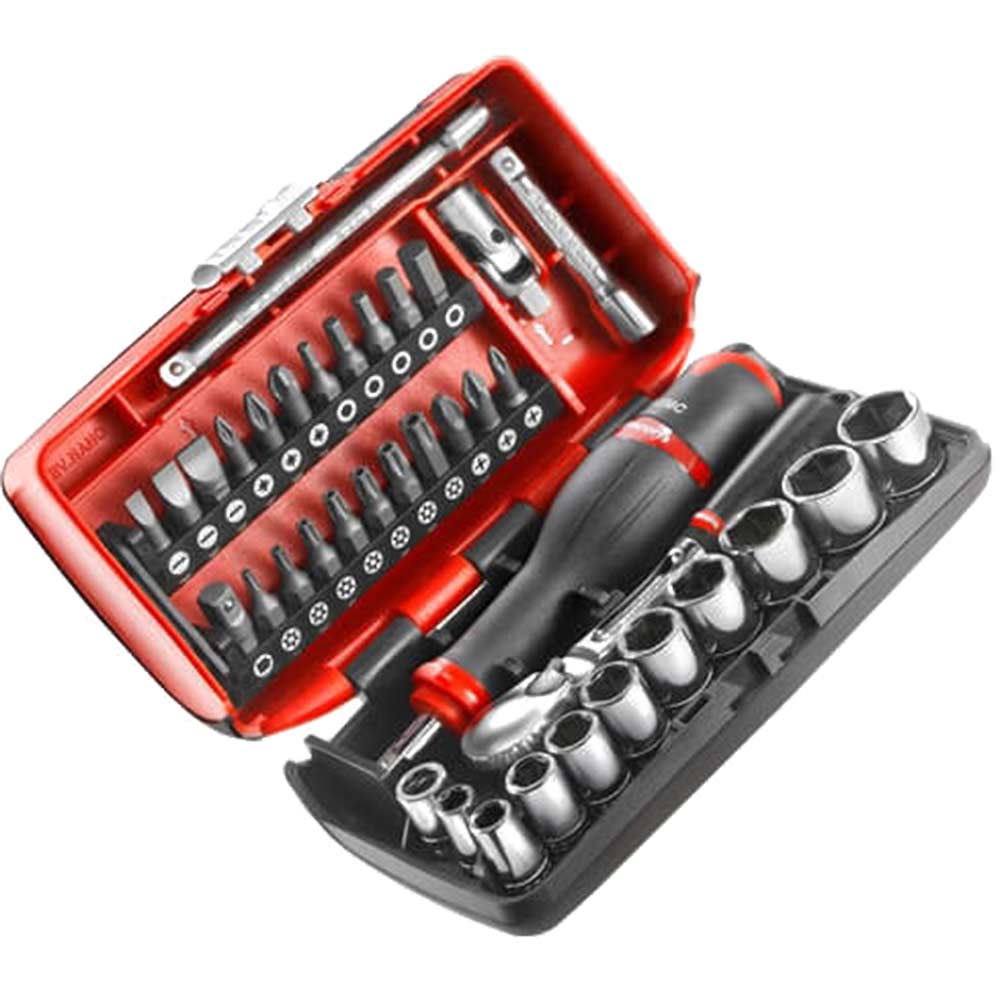 Facom 38 Piece 1/4" Drive Hexagon NANO Socket and Bit Set Metric 1/4