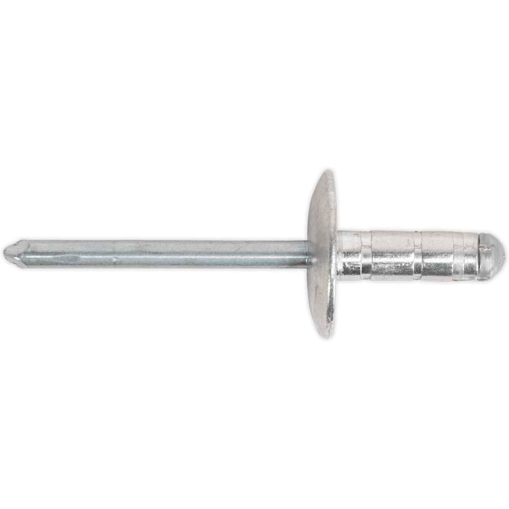 Sealey Large Flange Multi Grip Aluminium Rivets 4.8mm 13mm Pack of 200