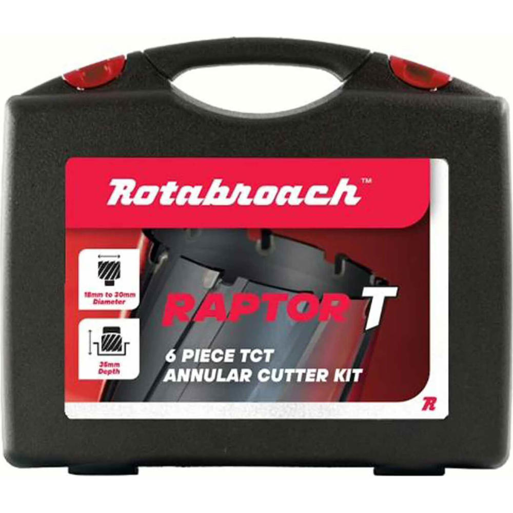 Rotabroach 6 Piece Raptor T Carbide Tct Mag Drill Hole Cutter Set