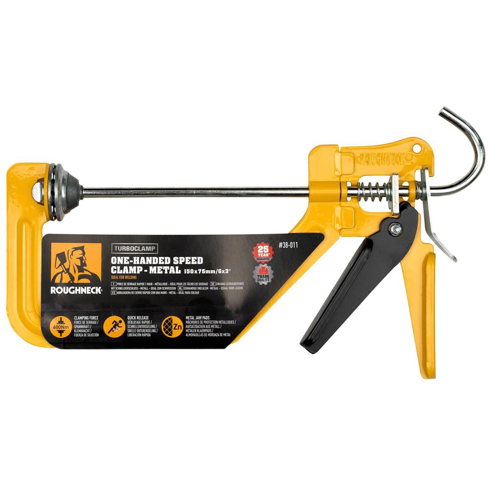 Roughneck One Handed Metal Jaw Turbo Clamp 150mm 75mm