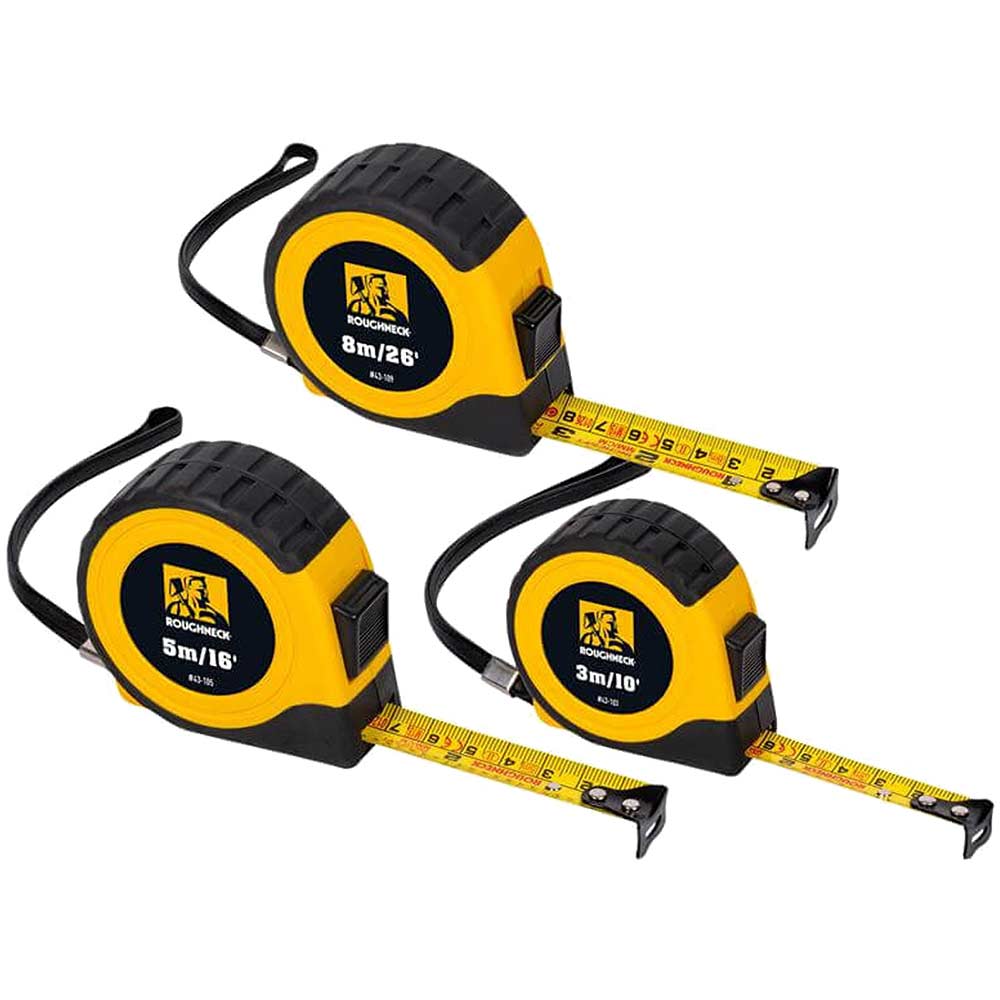 Image of Roughneck EZ Read 3 Piece Tape Measure Set