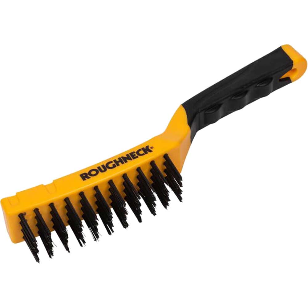 Roughneck Carbon Steel Soft Grip Wire Brush 4 Rows