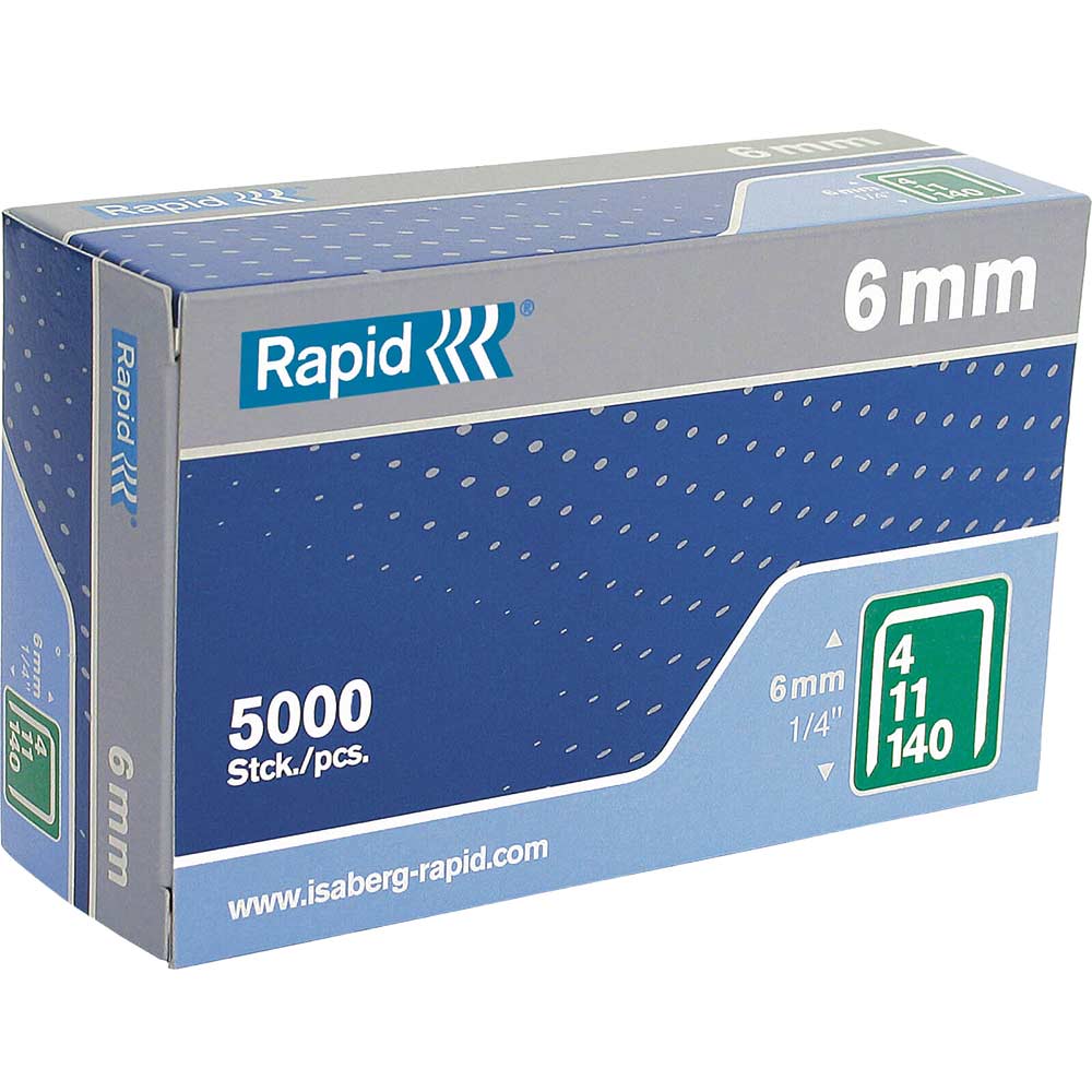 Image of Rapid Type 140 Galvanised Staples 6mm Pack of 5000