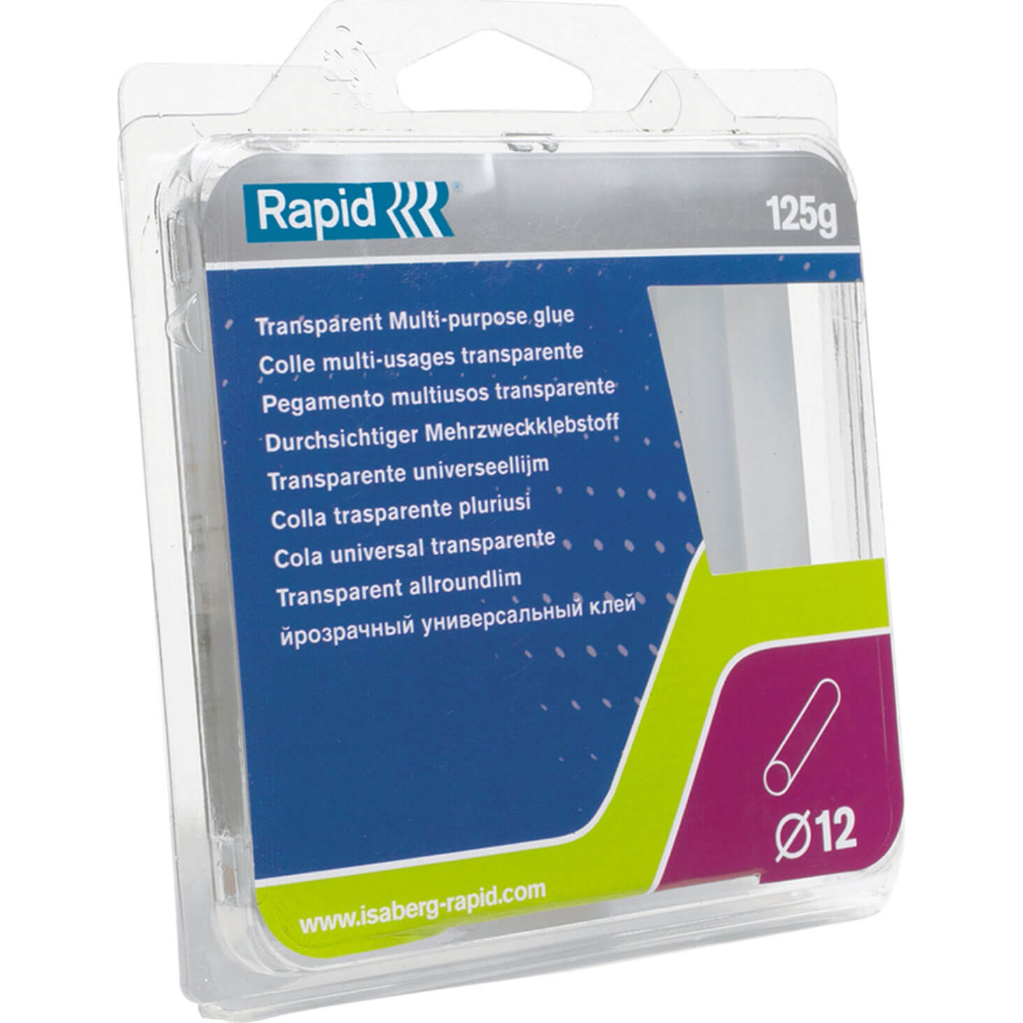 Image of Rapid Multi Purpose Transparent Glue Sticks 12mm 94mm Pack of 13