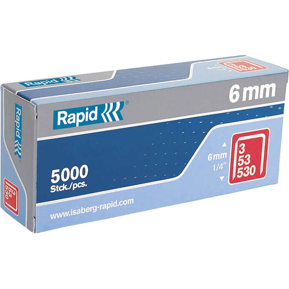 Image of Rapid Type 53 Galvanised Staples 6mm Pack of 5000