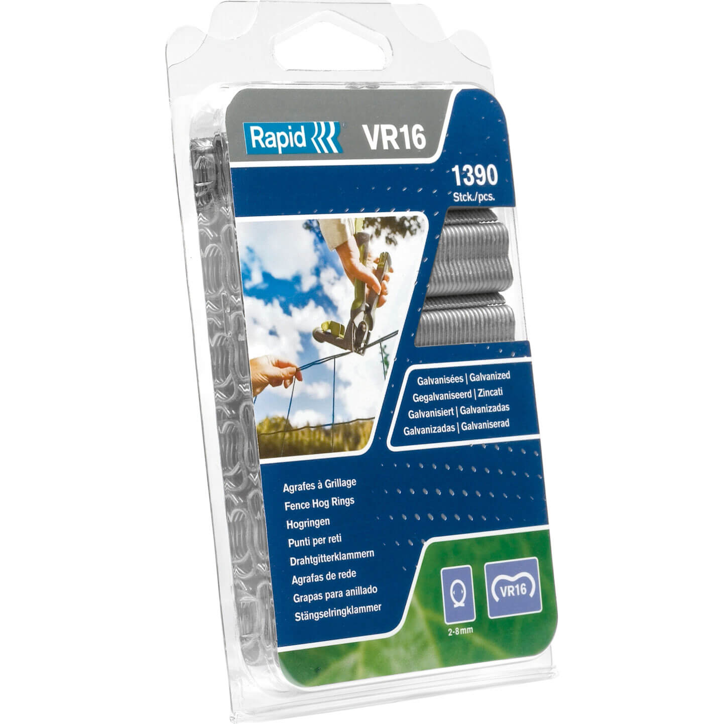 Rapid VR22 Fence Hog Rings Green Pack of 1600