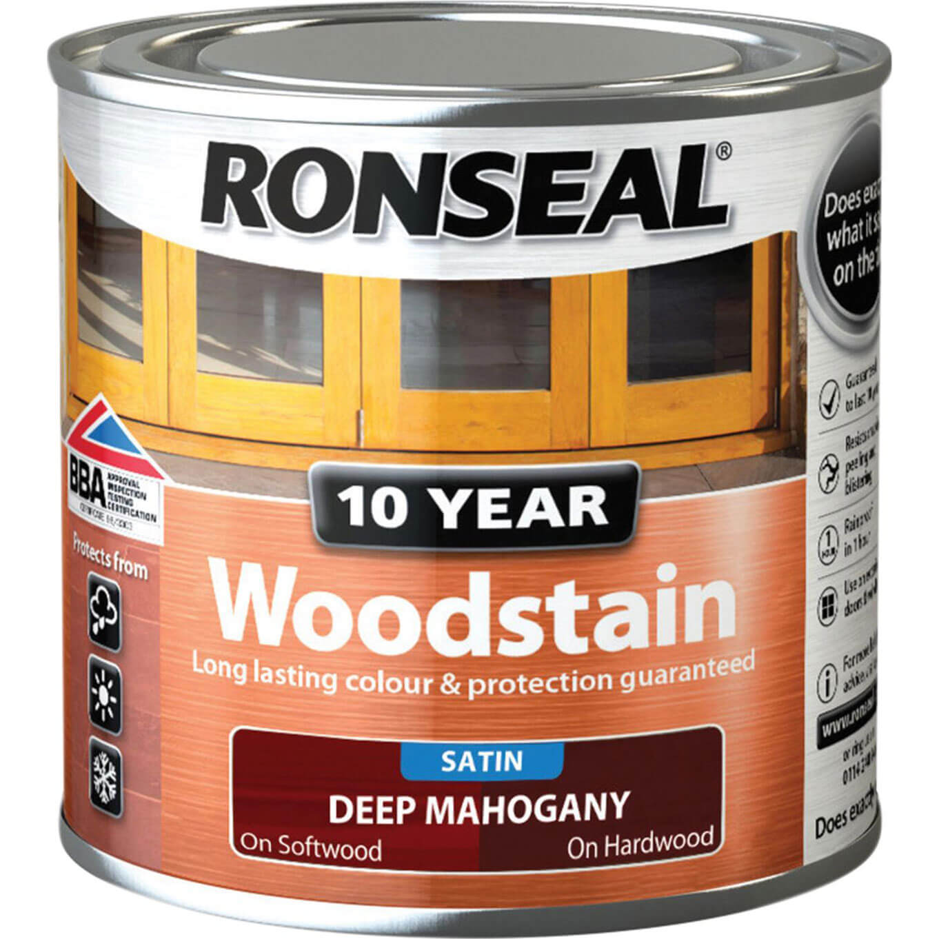 Image of Ronseal 10 Year Wood Stain Deep Mahogany 250ml