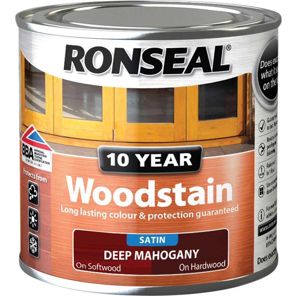 Image of Ronseal 10 Year Wood Stain Deep Mahogany 250ml