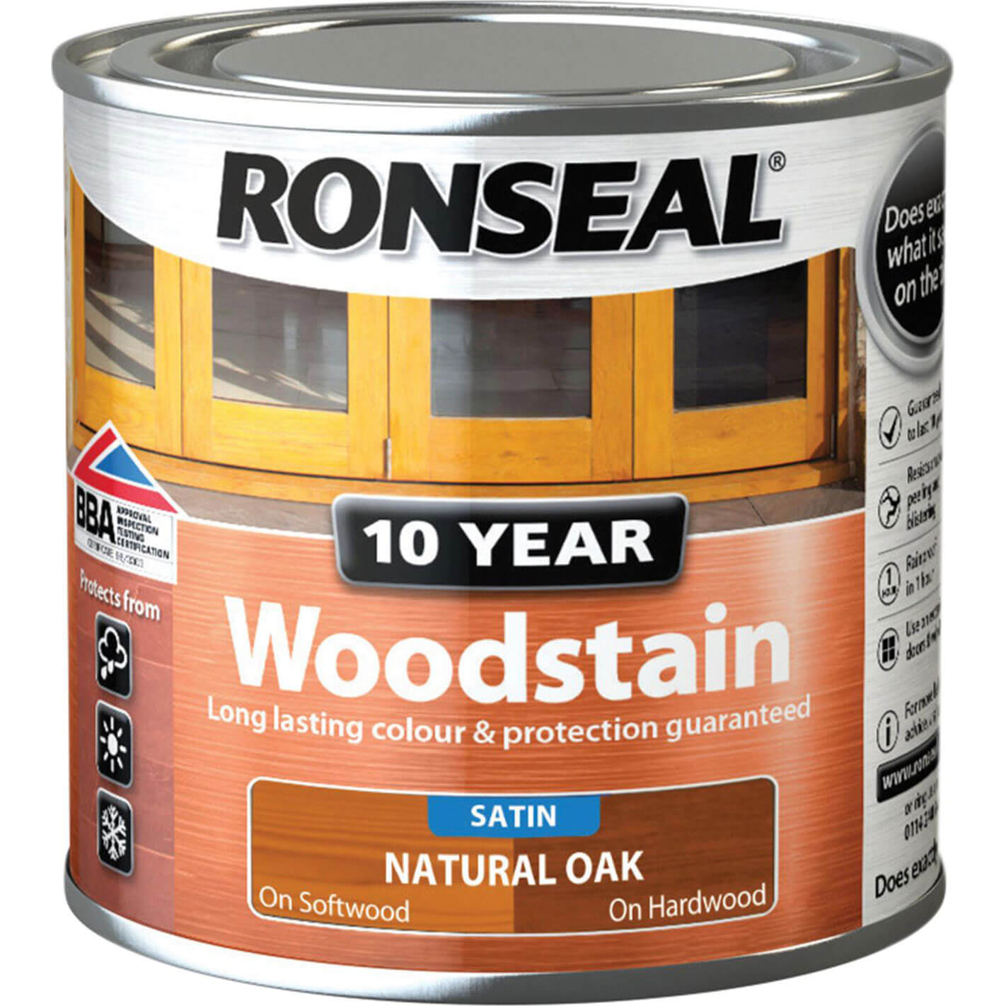 Image of Ronseal 10 Year Wood Stain Natural Oak 250ml