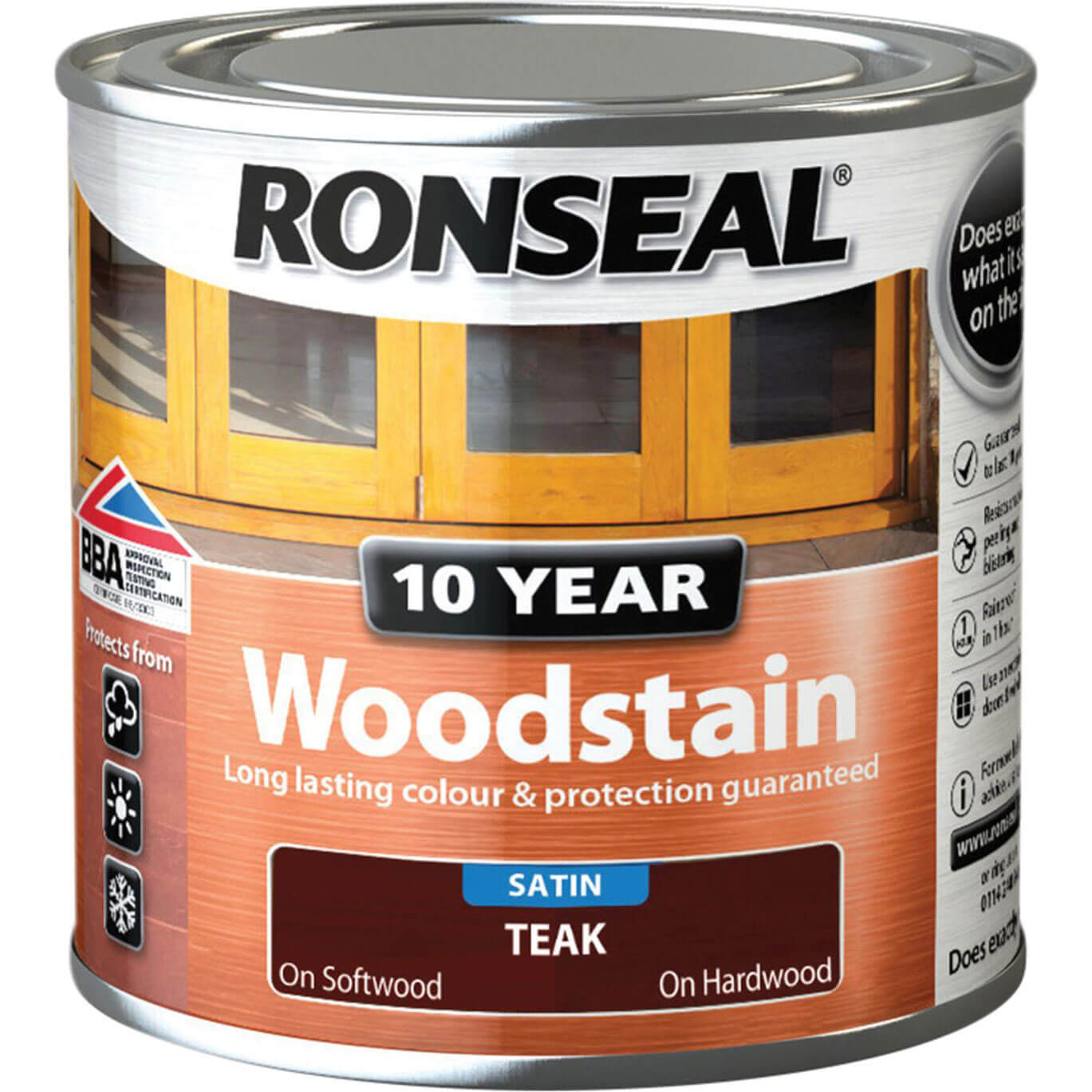 Image of Ronseal 10 Year Wood Stain Teak 250ml