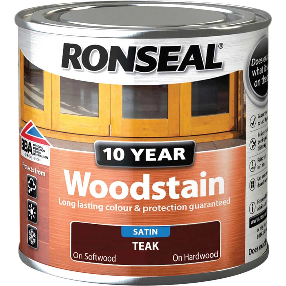 Image of Ronseal 10 Year Wood Stain Teak 250ml