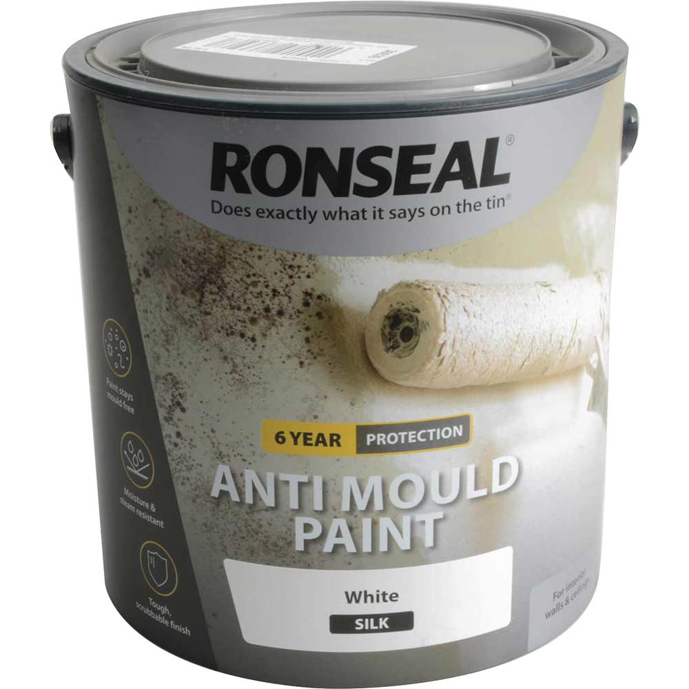 Image of Ronseal Anti Mould Paint White Silk 2.5l