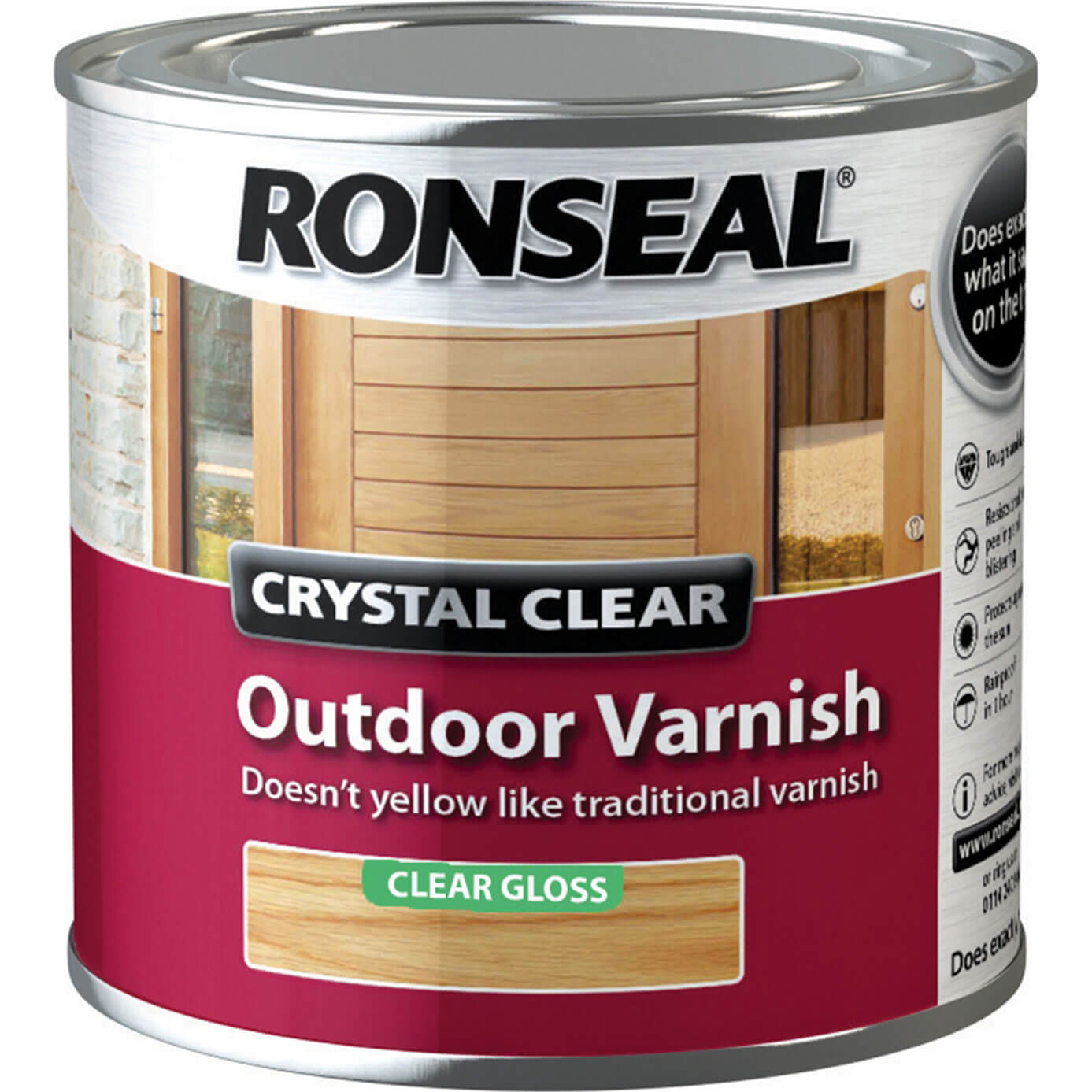 Image of Ronseal Crystal Clear Outdoor Varnish Clear 250ml