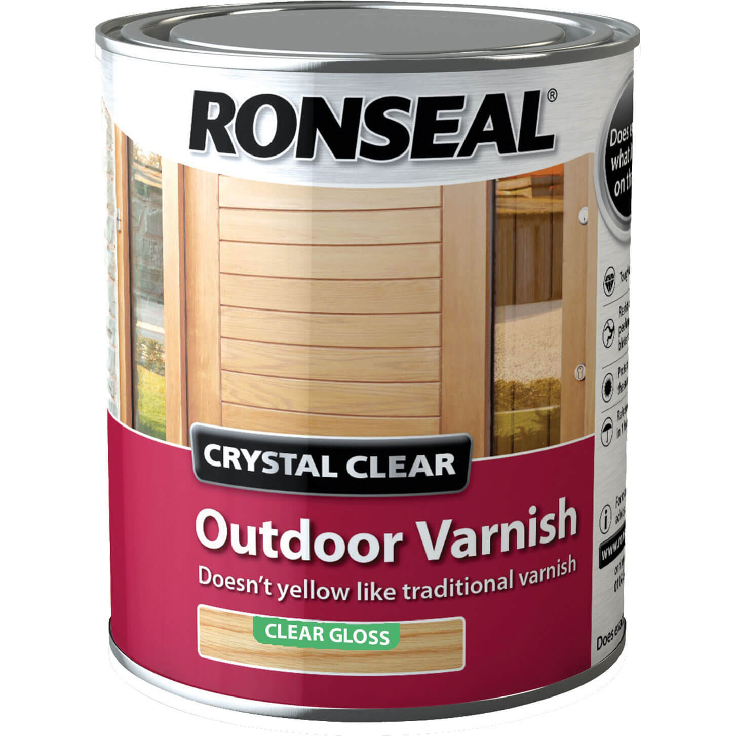 Image of Ronseal Crystal Clear Outdoor Varnish Clear 2.5l