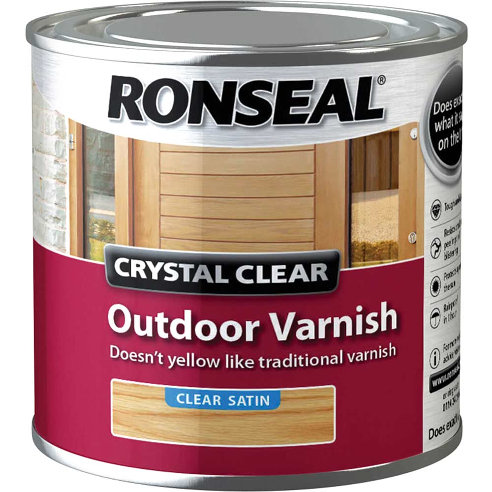 Image of Ronseal Crystal Clear Outdoor Varnish Satin 250ml