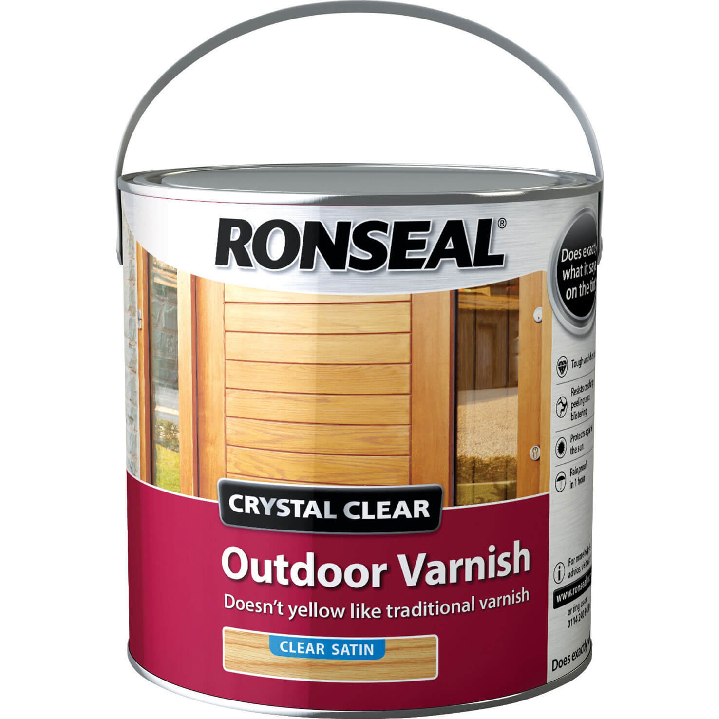 Image of Ronseal Crystal Clear Outdoor Varnish Satin 2.5l