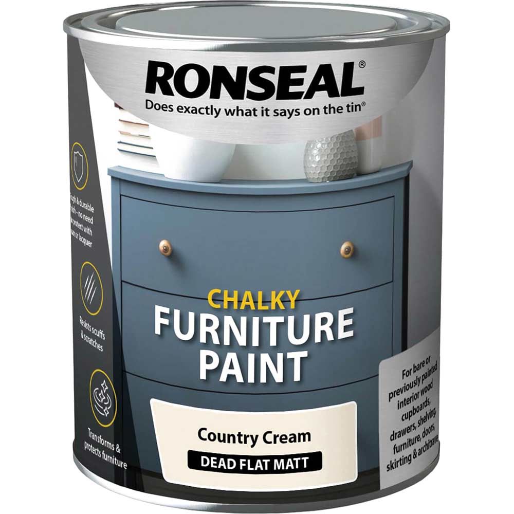 Image of Ronseal Chalky Furniture Paint Country Cotton 750ml