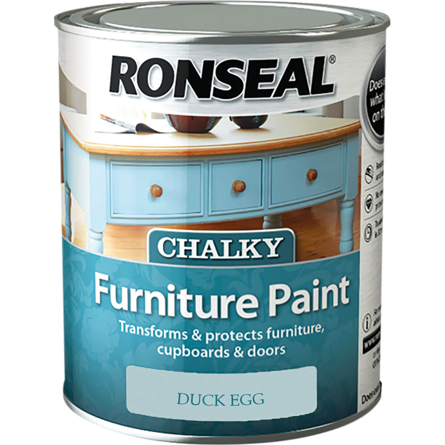 Image of Ronseal Chalky Furniture Paint Duck Egg 750ml
