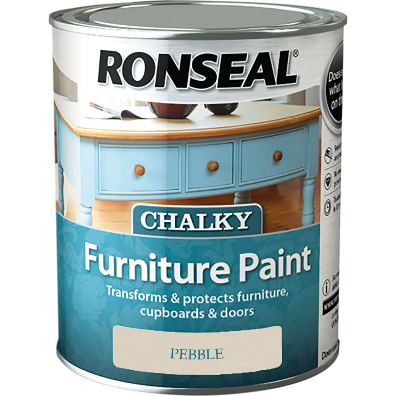 Image of Ronseal Chalky Furniture Paint Pebble 750ml