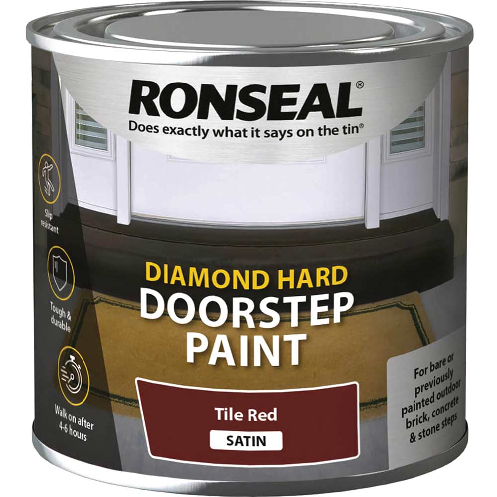 Ronseal Diamond Hard Door Step Paint Tile Red 250ml